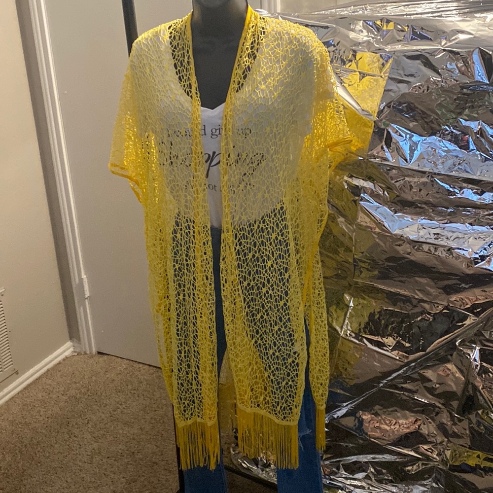 Yellow cardigan